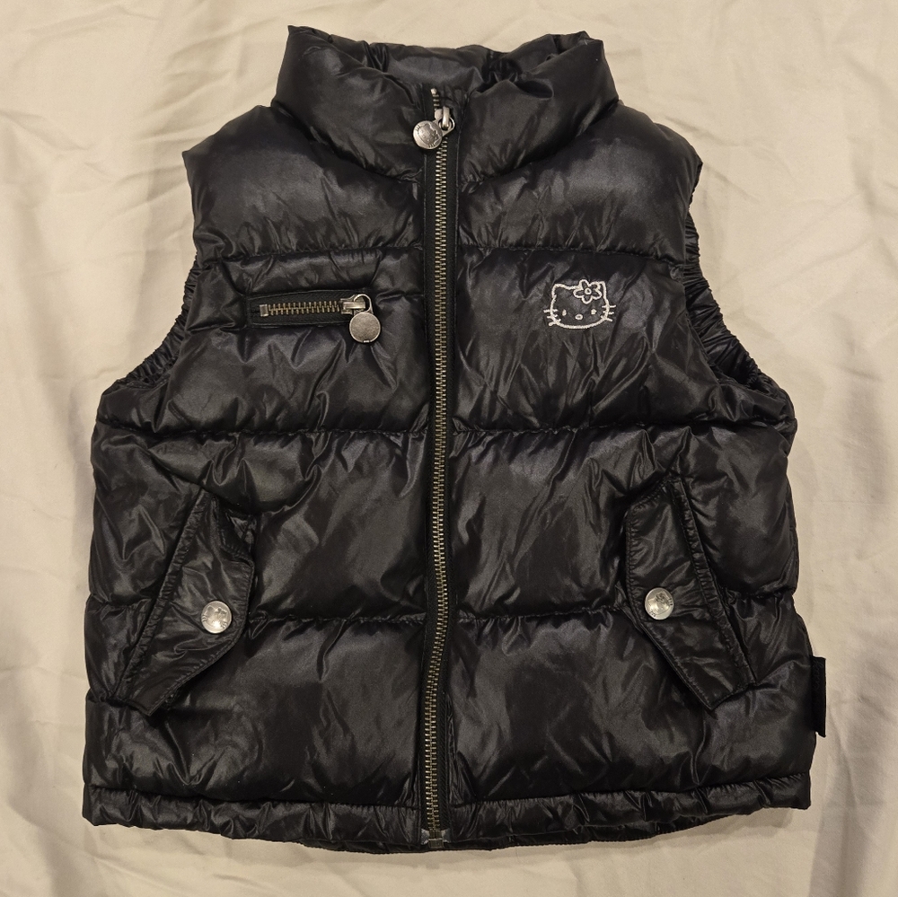 H&M Kids Hello Kitty Black Puffer Vest 4-5y